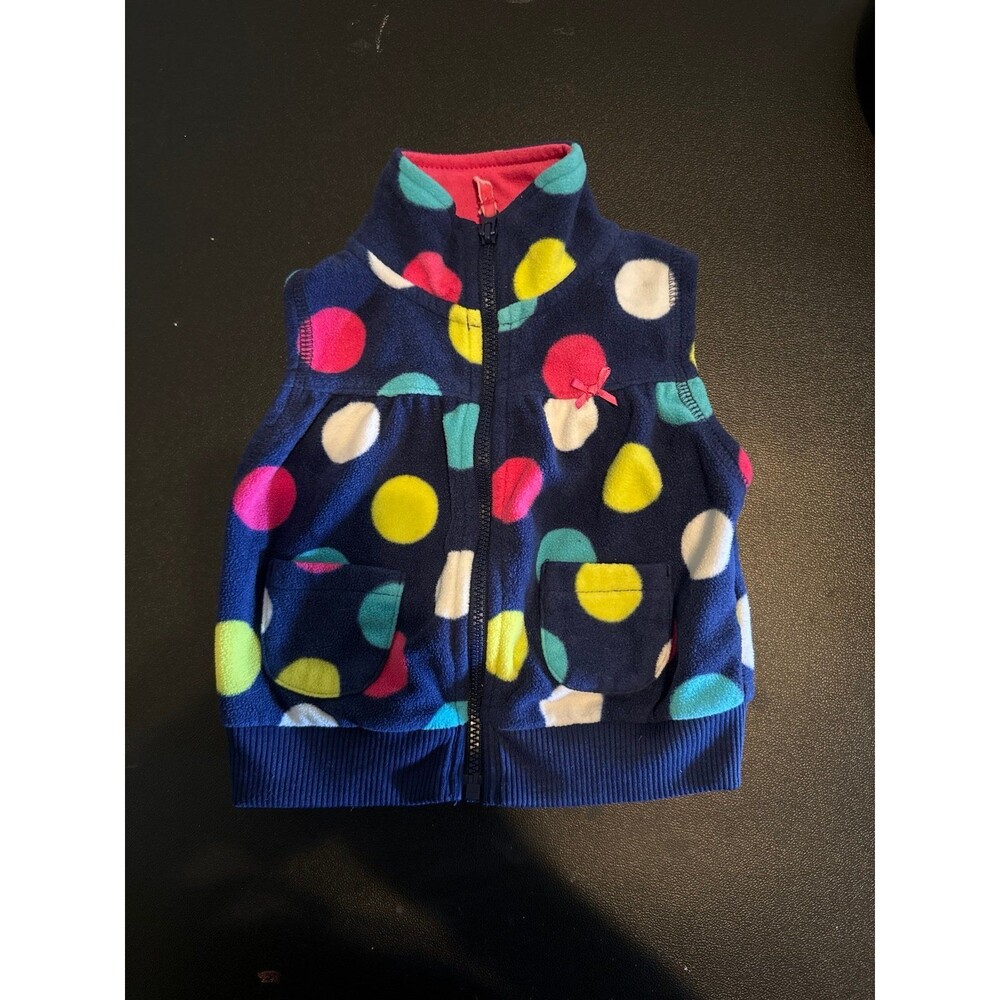 Baby Girls Polka Dot Fleece Vest